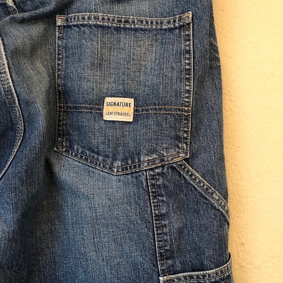 Levi Strauss Signature Carpenter Men's Pants W38 L34 100% Cotton Baggy 90s Style - Picture 7 of 12